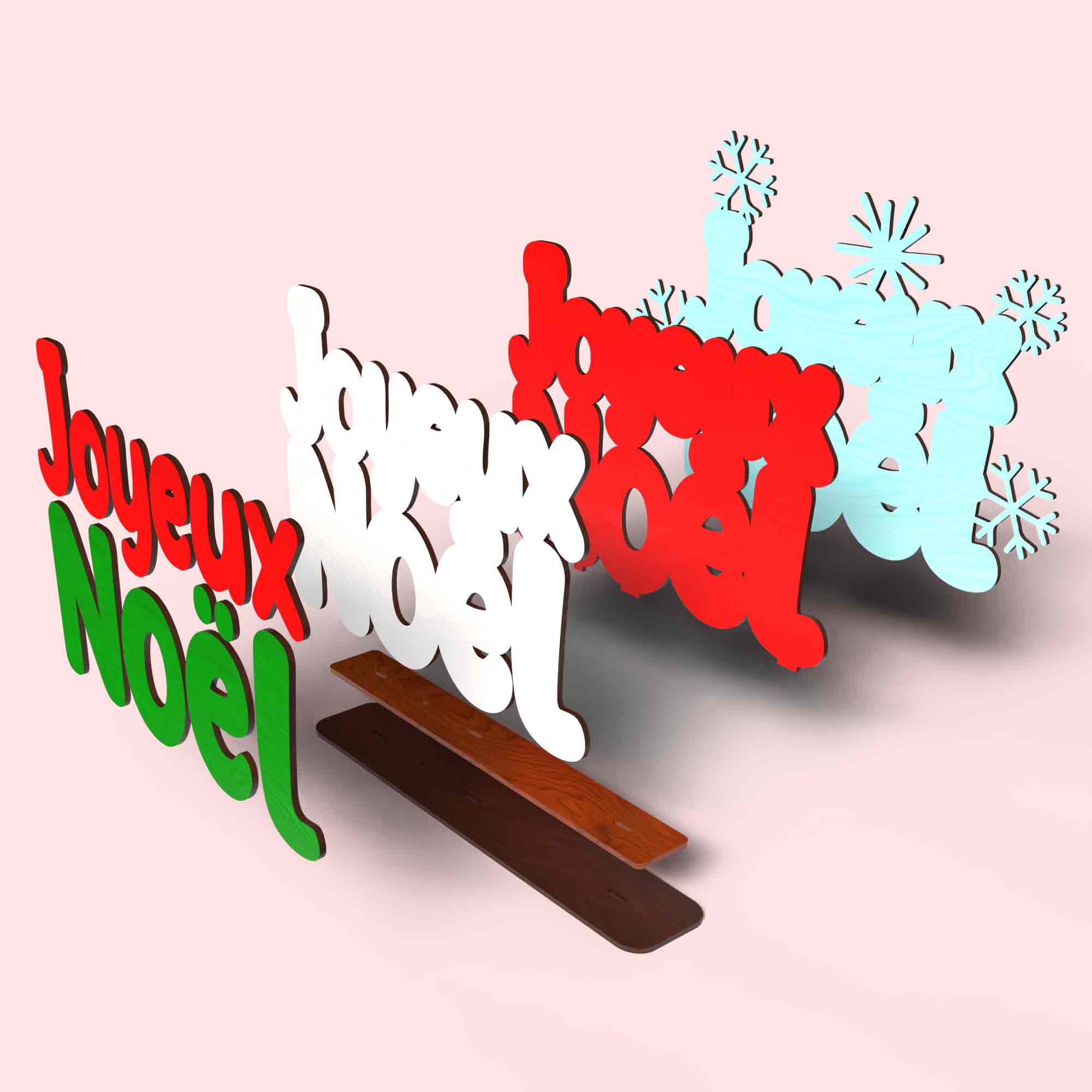 Décoration Noël lettrage Joyeux Noël – Fichiers numériques découpe laser (SVG, DXF, AI, PDF, EPS) – Image 2