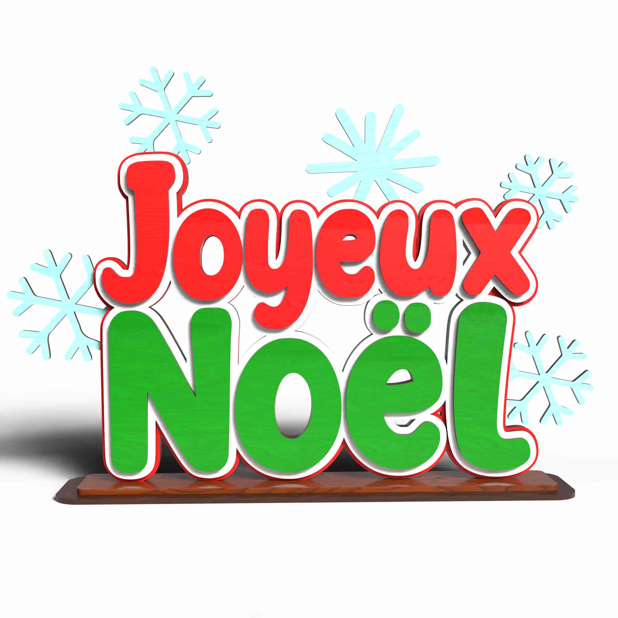 Décoration Noël lettrage Joyeux Noël – Fichiers numériques découpe laser (SVG, DXF, AI, PDF, EPS) – Image 4